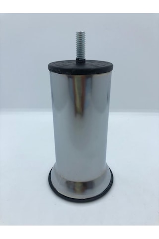 Metal, Krom 12 Cm İnce Diş M8 Vidalı Koltuk,baza,dolap Mobilya Ayağı 4 Adet Krom