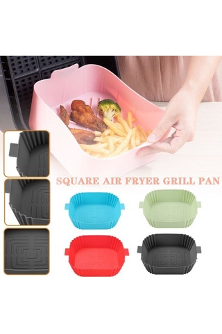 Air Fryer Silikon Tencere Sepeti Astarı Yapışmaz Fırın İçin Yeşil Diğer