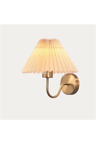 Modern Pileli Kumaş Gölge Duvar Sconce Retro Rustik Duvar Lambası Antik Çiftlik Evi Dekor Duvar Işığı Altın Altın