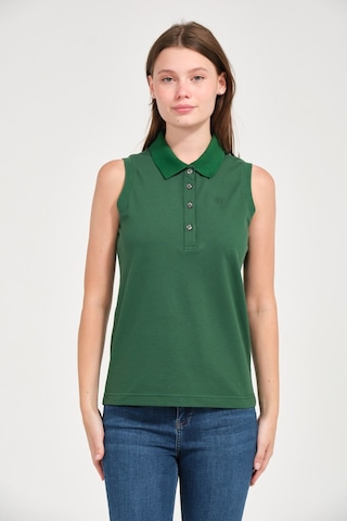 Kadın Regular Fit Kolsuz Polo Yeşil