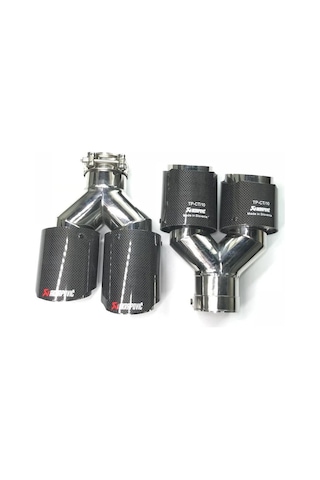 Akrapoviç Akrapoviç Egzoz Ucu Karbon Çift Çıkış Açılı 2adet Dual 100mm Çarpraz