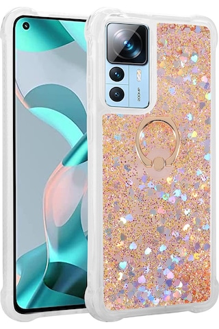 Xiaomi Mi 12T Pro Kılıf Zore Milce Simli Pullu Yüzüklü Kılıf
