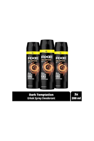 Axe Dark Temptation XL Erkek Sprey Deodorant 3 x 200 ML