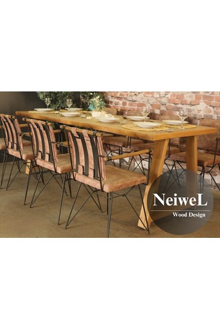 Neiwel Dore Doğal Ahşap Mutfak Ve Yemek Masası-70-120 Açık Ceviz