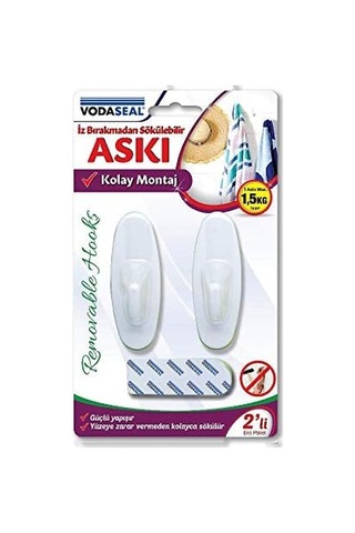 53.01.080 2&apos Li İz Bırakmaz Büyük Oval Askı, Beyaz Acı Kahverengi