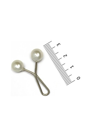 Eşarp Şal Klipsi Beyaz İnci Model 1 Adet Klips - Kadın Tesettür Aksesuar Beyaz