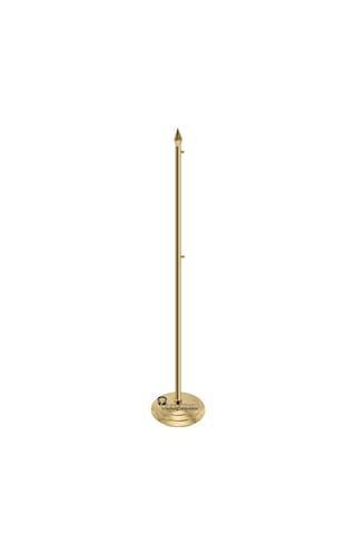 Sarı Gold Makam Bayrak Direği Sivri Alemli