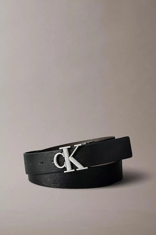 Calvin Klein Ck Tokalı Dokulu Deri 35 Mm Ayarlanabilir Ve Çift Taraflı Erkek Siyah Kemer Lv04d7049g- Siyah