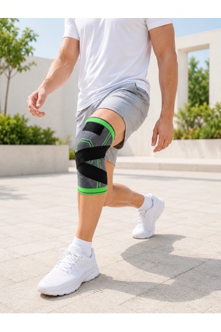 Trendexa Mey İthalat Ayarlanabilir Diz Desteği Çapraz Bantlı Spor Koşu Fitness Dizliği