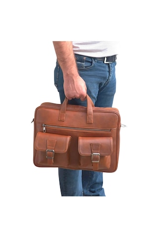 Lederax Hakiki Deri Evrak Portföy Laptop Çantası Ld479 Kahverengi