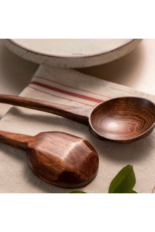 Mufunye Büyük Boy Ahşap Çorba Kaşığı - Geleneksel Japon Tasarım, Noodle/porçöz Servisi, Doğal Ahşap Malzeme, Ev Kullanıma Uygun Diğer