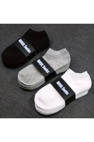 Erkek 9 Çift Pamuklu Günlük Kullanım İçin Kısa Patik Çorap Asorti