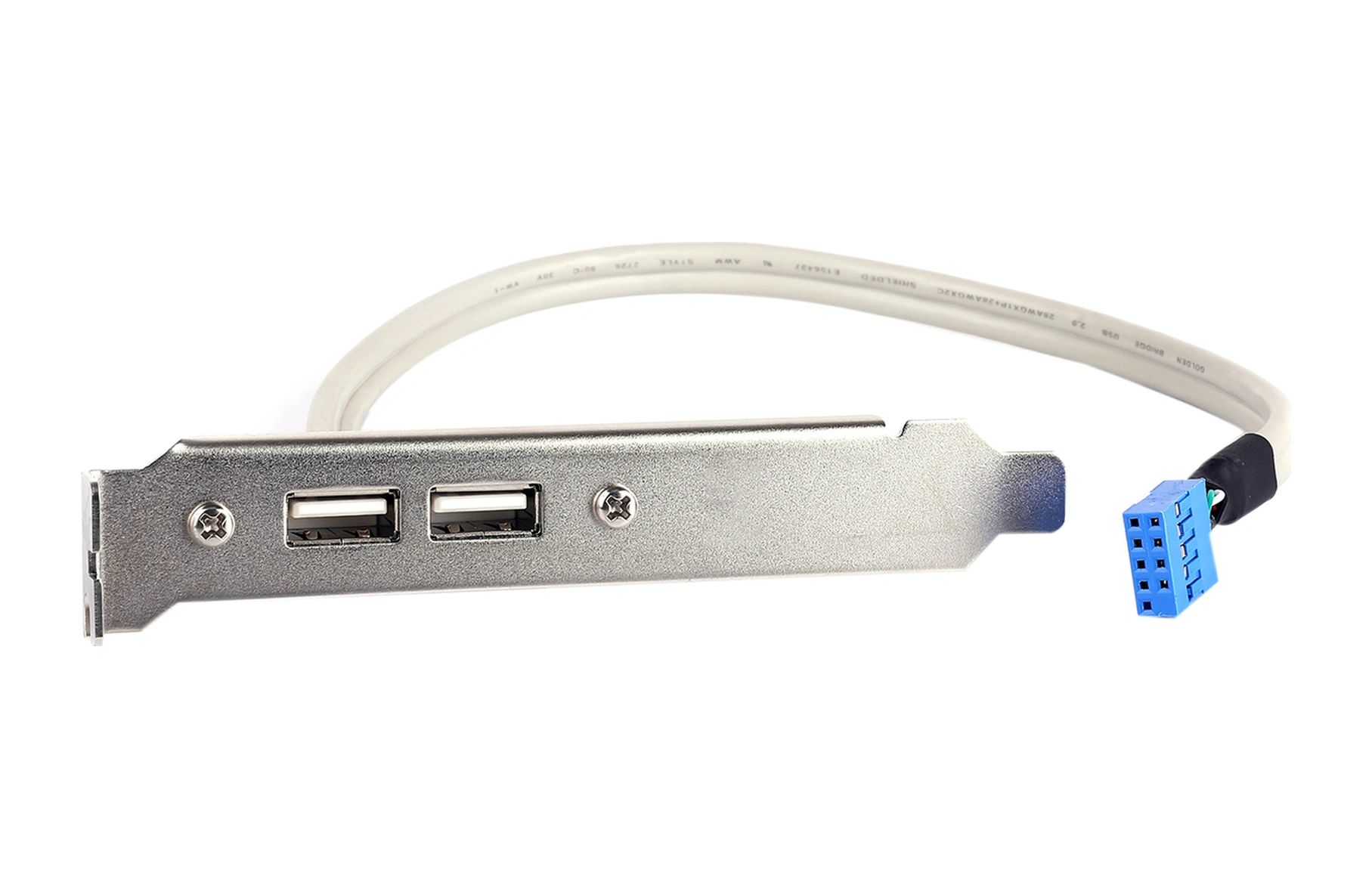 Qingmipy Masaüstü Bilgisayar Kasası İçin Pcı Konumlu 2 Usb 2.0 Portu Anakart Genişletme Kablosu Beyaz Bakır Tel