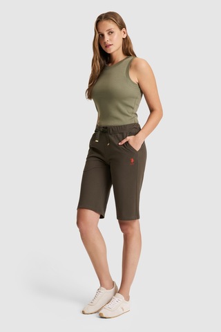 U.s. Polo Assn. Kadın Koyu Haki Şort Örme 50321634-vr111