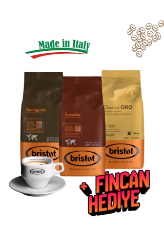 Tanışma Paketi 3 X 1 Kg Çekirdek Kahve - Özel Seçki Premium İtalyan Espresso Buongusto + Speciale + Classico Oro
