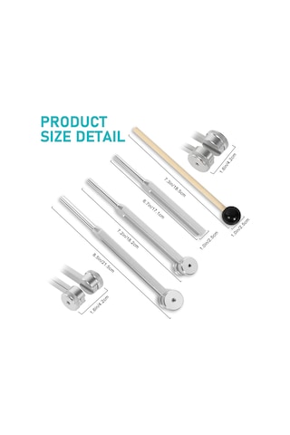 Xiaaokeji Paket Diyapazon Seti 128hz, 256hz, 512hz Tabanlı, Gümüş