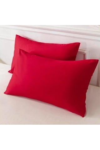 50x70cm 2adet %100 Cotton Yastık Kılıfı Kırmızı