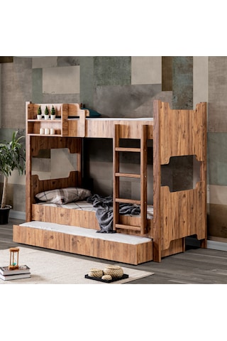 Mdf Profil Ranza , Avrasya Ayrılabilir Ranza , Yavrulu Ranza Ceviz 90 X 200 CM