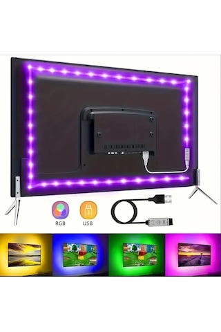 Mighty 5 Metre Usb Kumandalı Rgb Telefon Kontrollü Mutfak Dolabı Tv Arkası Animasyonlu Şerit Led Parti