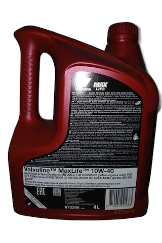 Valvoline Maxlife 10W-40 Motor Yağı