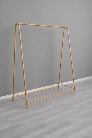 Metallica Concept Oval Butik Askılık Konfeksiyon Askısı Ayaklı Askılık Elbise Askılığı Portmant Altın