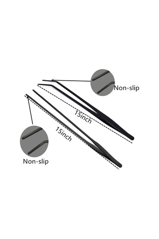 Geeroyoo 38cm Çelik Uçlu Düz Ve Eğri İki Kullanıma Uygun Uzun Pençe Seti Siyah