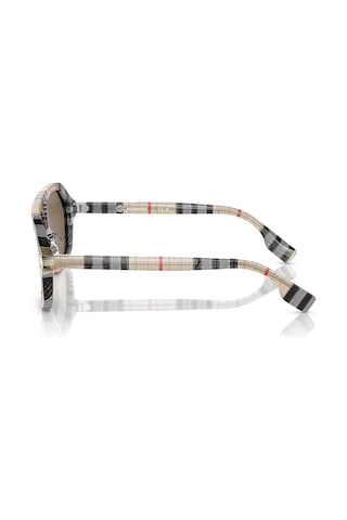 Burberry Junior Ojb 4340 377873 50 Çocuk Geometrik Bej Ekose Desenli Kemik Güneş Gözlüğü