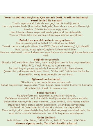 Su Geçirmez Yer/masa Örtüsü, Aktivite, Yemek Ve Oyun İçin, Doğa Dostu Ve Çevreci, Ekoteks Sertifikalı,%100 Poly