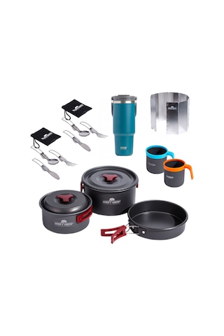 Doğada Kamp Mutfak Keyfi: Tüm Gereçler Bir Arada MK-2952-2 Açık Gri