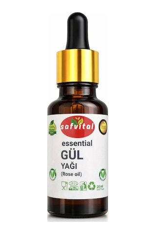 Safvital Gül Yağı 20 Ml Aromatik Bakım Yağı Cilt Saç Ve Aromaterapi İçin Kalıcı Zarif Koku