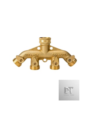 Pirinç Bahçe Hortumu Ayırıcı 4 Yol , Prinç Hortum Bağlantısı 3/4", Hortum Tıkaç Adaptörü 4 Vana Ve 4 Ekstra Lastik Pul