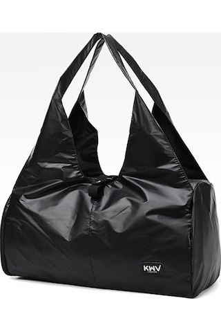 Yumuşak Naylon Bez Omuz Spor Salonu Yoga Çantası Siyah Siyah