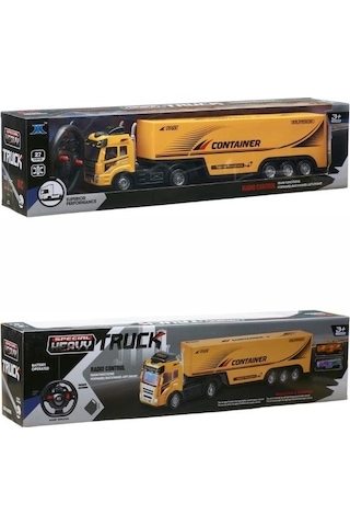 Ctoy Uzaktan Kumandalı Sarı Tır Ve Römork 1:36 Ölçek 27 Mhz Direksiyon Kumandalı Rc Truck
