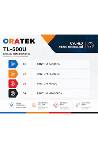Pantum Tl-500u Uyumlu Toner P4000dn P5000dn P5006dn M7600 M7600fdn M7606dn