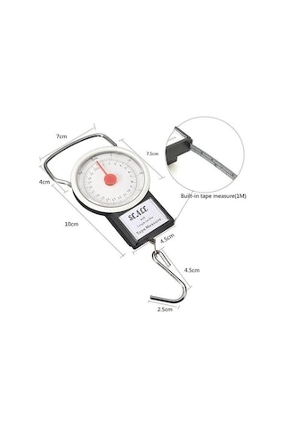 Buğz 22 Kg/50lb Kancalı Tartı Aleti 1 Metre Mezuralı Askılı Balıkçı Terazisi
