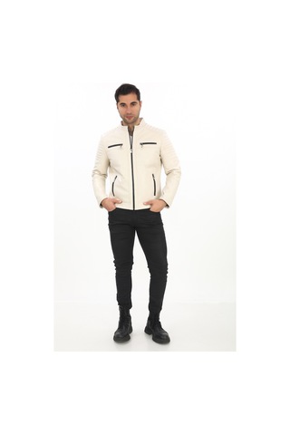 New Zaya Leather Erkek Biker Deri Ceket -