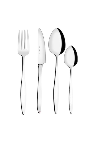 Serenk Milano Çelik Çatal Kaşık Bıçak Takımı 24 Parça Gümüş