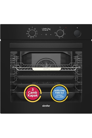 Simfer 11 Fonksiyon Steam Master Siyah 3'lü Ankastre Set (8244 Fırın + 3653 Ocak + 8738 Davlumbaz)