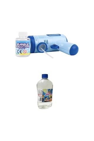 Baloncuk Yağmuru Başlasın Bubble Blaster Köpük Tabancası + 500 Ml Likit Seti