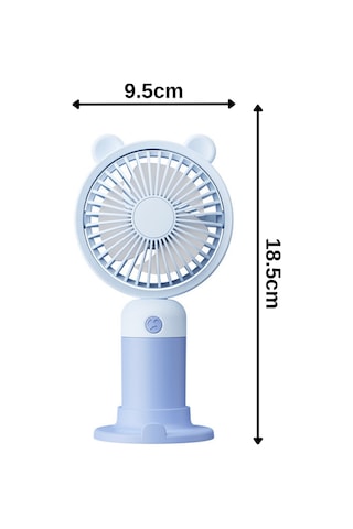 Taşınabililir Mini Usb Şarjlı 3 Kademeli El Masaüstü Vantilatör Fan Soğutucu Ym88216 Mavi