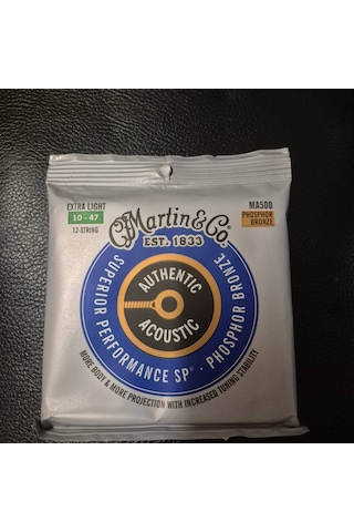 Martin Ma500 Otantik Akustik Fosfor Bronz 12 Telli Ekstra Hafif 10-47 12 Telli Akustik Gitar Tel Seti