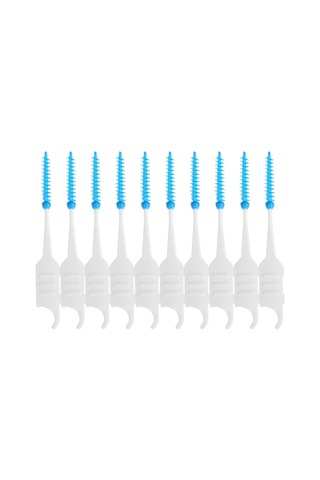 Sones 200 Adet / Kutu Çift Kafa Yumuşak Silikon Spiral Diş İpi Taşınabilir Diş Bakımı Temizleme Aracı