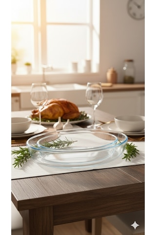Masterchef Elite 2'li Sade Oval Servis Tabağı,salata Kasesi, Sunumluk, Tabak Ve Fırın Kabı Saydam