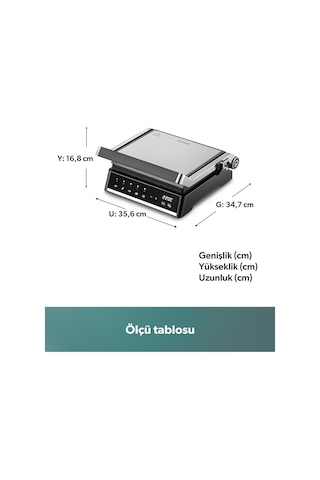 Homend Grilliant 1341h Inox Gövdeli, Döküm Plakalı, 5 Programlı, Led Ekranlı Tost Ve Izgara Makinesi