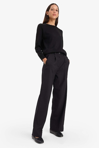 Defacto Relax Fit Bisiklet Yaka Basic Düz Triko Kazak I6913AZ25WNBK81 - Siyah