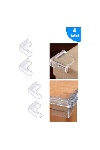Baby Lock Çocuk Güvenlik Silikon Yumuşak Köşe Koruyucusu 4 Adet Çok Renkli