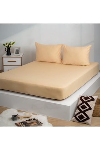 Premium Lastikli Çarşaf %100 Pamuk Tek Kişilik / Çift Kişilik Özel Penye Oeko-tex Bej / Kum / Naturell Bej - Kum - Naturell