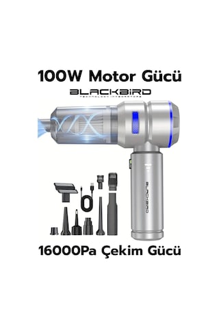 Blackbird Mk-5803 16000pa Kablosuz Araç Süpürgesi 3 Kademeli Güç Şarjlı El Süpürgesi