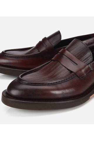 Hotiç Erkek Deri Kahverengi Kalın Tabanlı Klasik Loafer