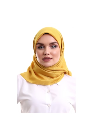 Kofra Desenli Baş Örtü - Sarı